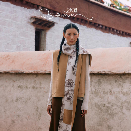 羊绒双面呢“格桑花”围巾  SJF97P790N 商品图0