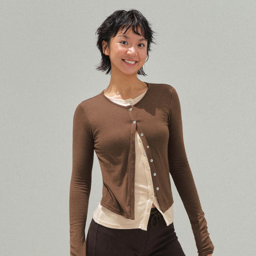 Ariseism 美式复古长袖T恤女秋季新款修身上衣 商品图1