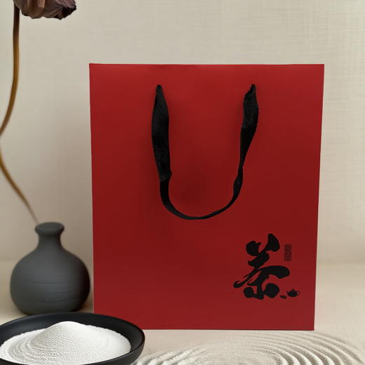 茶【茗茶 大手提袋 红色】 1元一条/300条一箱 商品图1