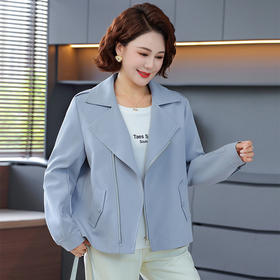 FW 8516妈妈装短款西装领风衣外套修身