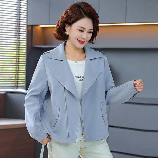 FW 8516妈妈装短款西装领风衣外套修身 商品图0