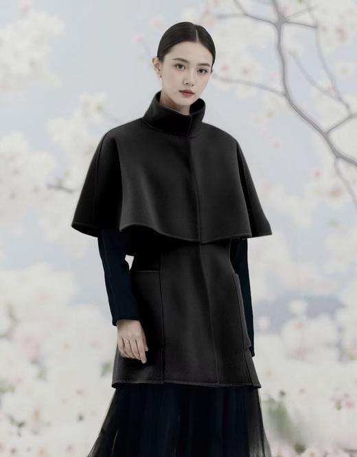 【高端系列】手工定制7720款100%绵羊毛赫本风披肩斗篷双面尼外套-喜出 商品图1