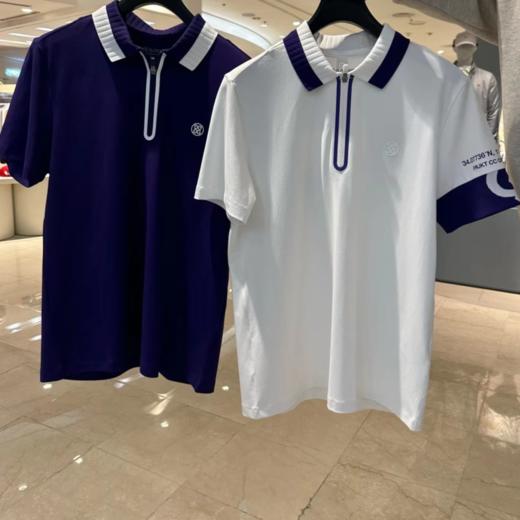G家男士半拉链短袖高品质版本! 紫色百搭经典版型M224119 商品图0