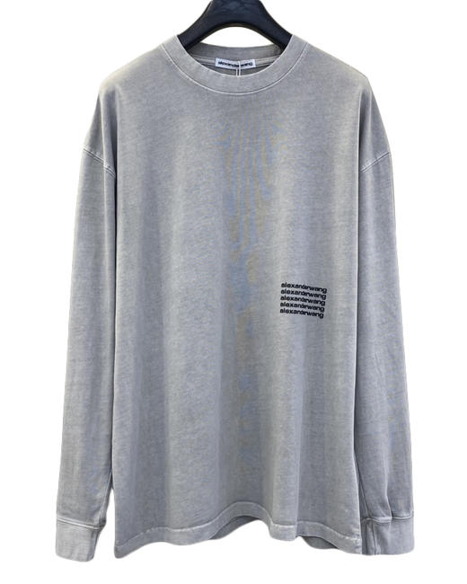 中性款棉质logo印花长袖T恤002002 商品图0