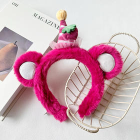 玫粉熊耳毛绒款发箍纪念日百货门店同款163793703