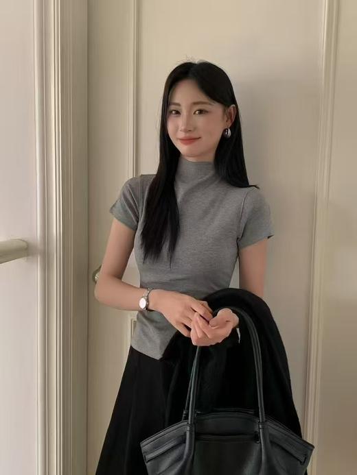 【GZ】无忧购韩系辣妹立领飞飞袖百搭修身显瘦短袖T恤5211（截单后3-5天发货) 商品图14