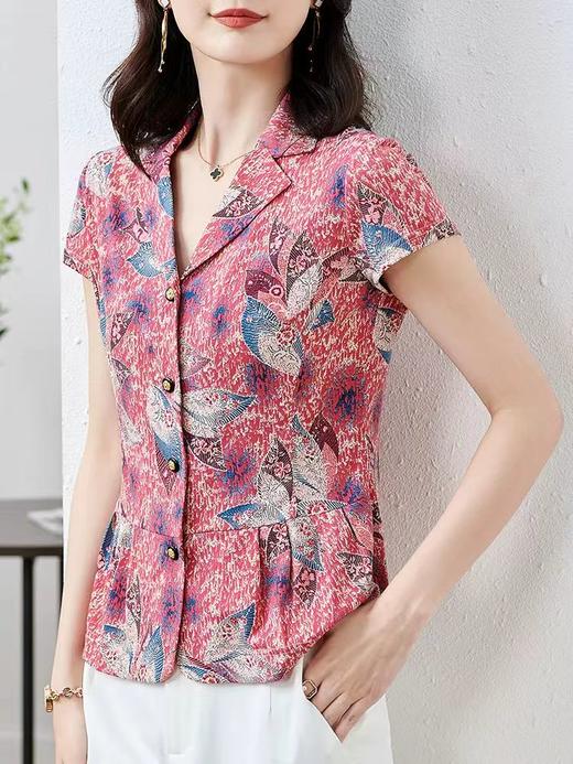 2025年夏季新款中老年妈妈装短袖衬衫女上衣气质高贵衬衣 商品图3