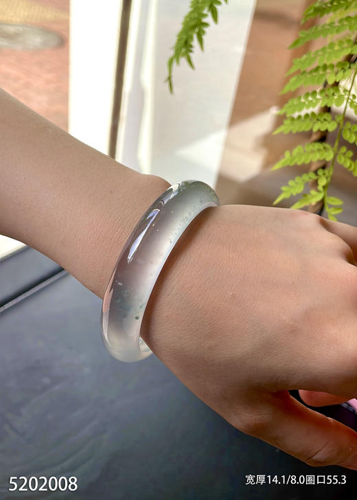 玻璃种飘花手镯【5202008】圈口55.3~具体价格微信咨询 商品图5