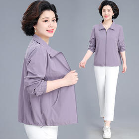 BS-3192中年妈妈春装外套女2025新款洋气薄款防晒衣中老年上衣60多岁夹克