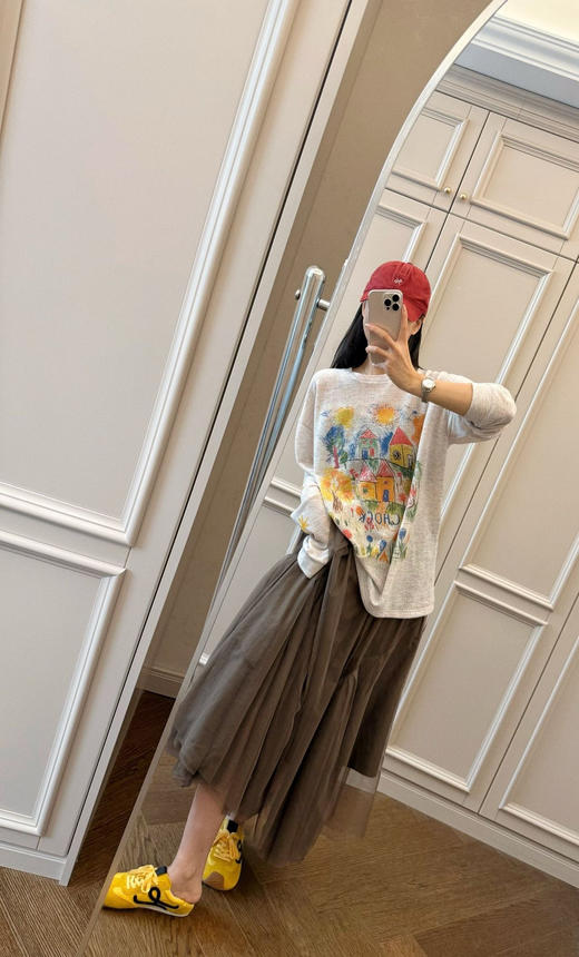 韩定手绘涂鸦衫特殊纱线透气随身T恤 商品图4