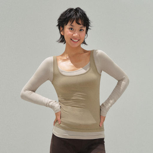 Ariseism 美式复古设计感长袖t恤女秋季新款修身上衣 商品图4