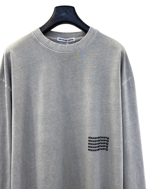 中性款棉质logo印花长袖T恤002002 商品图2