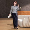 FW 8506时尚休闲套装洋气显瘦收腰条纹T恤阔腿裤两件套 商品缩略图3