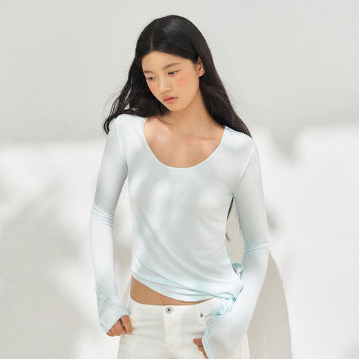 Ariseism 美式复古设计感长袖T恤女秋季新款修身上衣 商品图1