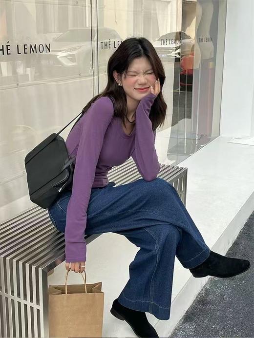 【YW】无忧购韩版百搭螺纹棉显瘦鹅蛋领面膜T（截单后3-5天发货) 商品图2