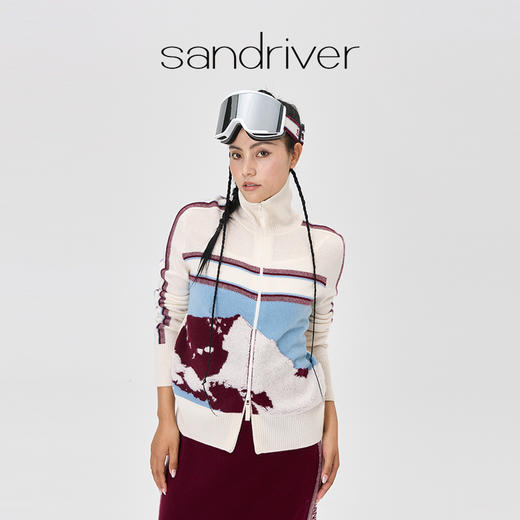 羊绒提花拉链开衫  SJF97W291N 商品图0