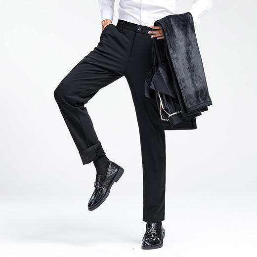 罗蒙男士春秋休闲裤直筒修身显瘦男长裤通勤商务西裤弹力舒适职场男裤 商品图1