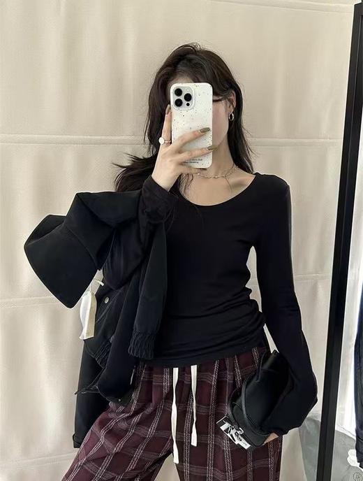 【YW】无忧购韩版百搭螺纹棉显瘦鹅蛋领面膜T（截单后3-5天发货) 商品图7