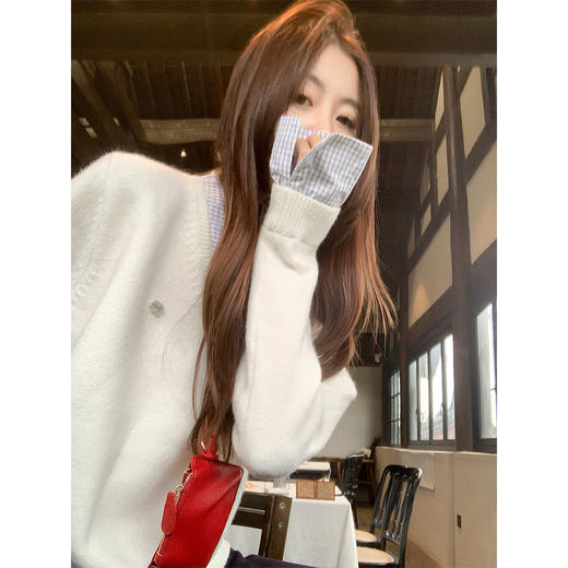 <曾小咸推荐>韩系假两件通勤POLO领毛衣 商品图2