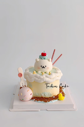 自嘲熊小动物卡通蛋糕-低糖处理无添加