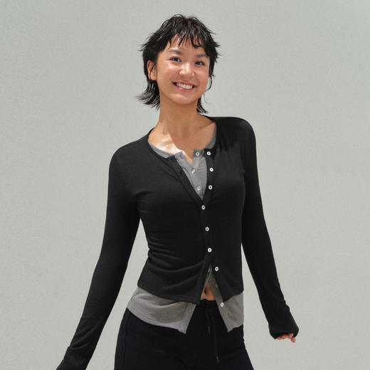 Ariseism 美式复古长袖T恤女秋季新款修身上衣 商品图2