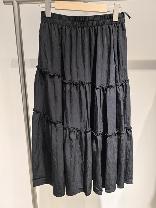 P&X设计师女装夏季新款高腰显瘦梭织半身长裙A字裙825207339 黑色 商品图0