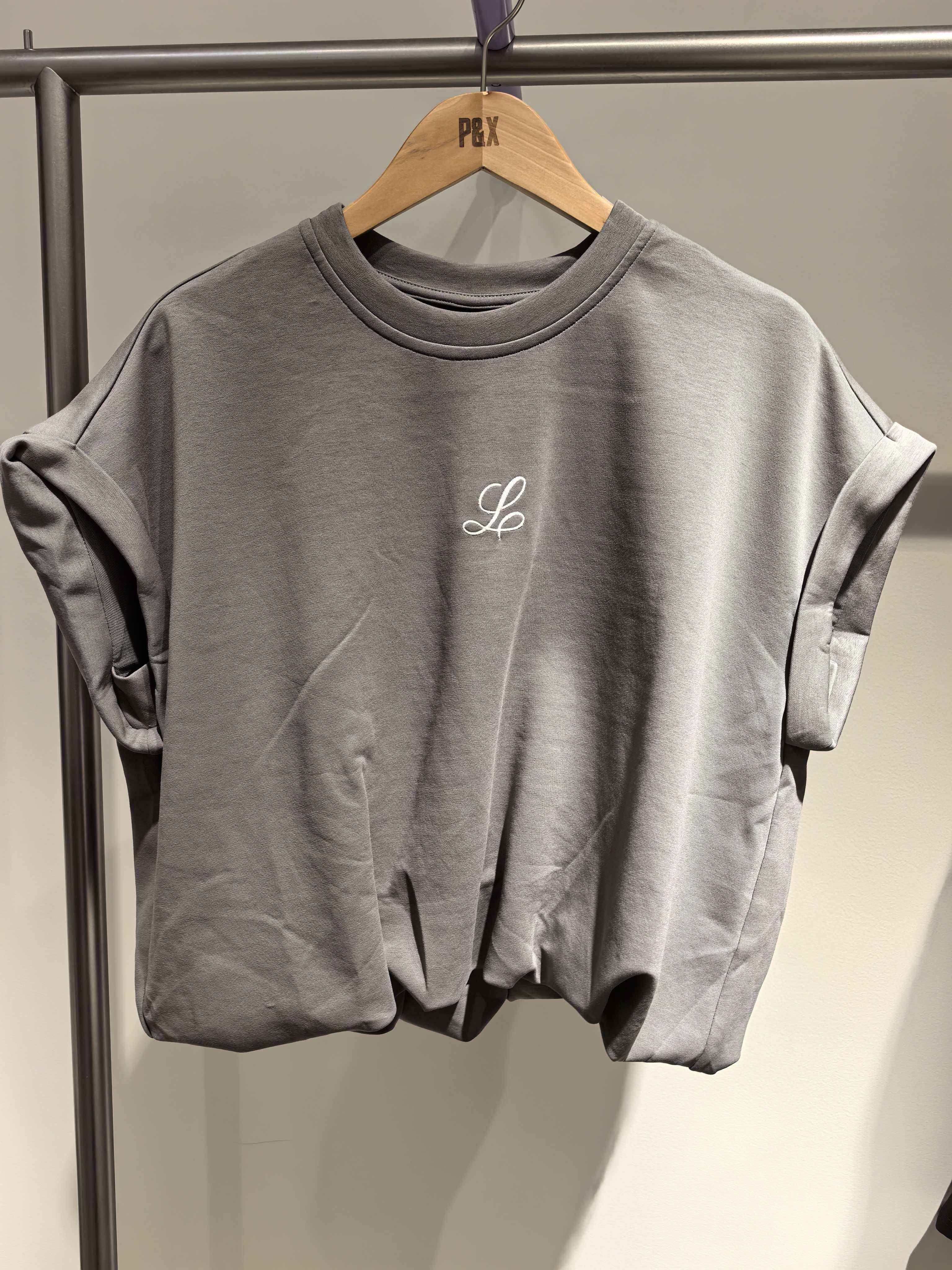 P&X设计师女装 针织短款T恤 灰色 825202209A