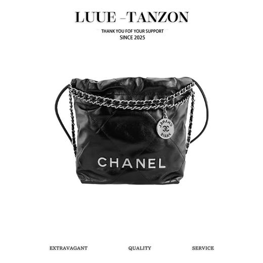 香奈儿  25A新款 22Mini bag 垃圾袋  黑银（LZ） 商品图0