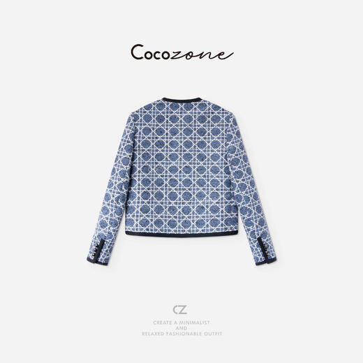 COCO ZONE 刘一一  圆领撞色边层次感精致纽扣简约外套 CD2A1657 商品图1