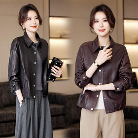 TC 23536皮衣外套夹克小个子机车真皮绵羊皮