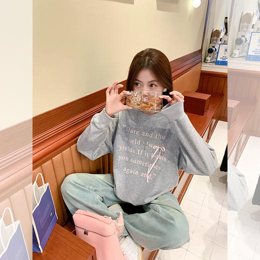 <曾小咸推荐>现货秒杀 ！微信超特价！字母印花露肩卫衣 日常149.99 立减70 秒杀79.99！！ 商品图4