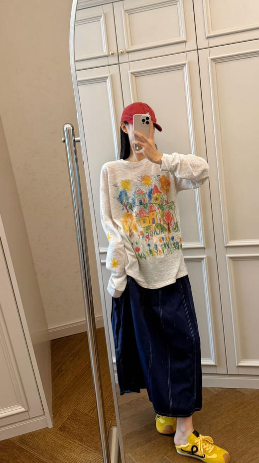 韩定手绘涂鸦衫特殊纱线透气随身T恤 商品图6