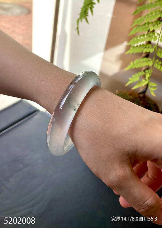 玻璃种飘花手镯【5202008】圈口55.3~具体价格微信咨询 商品图3