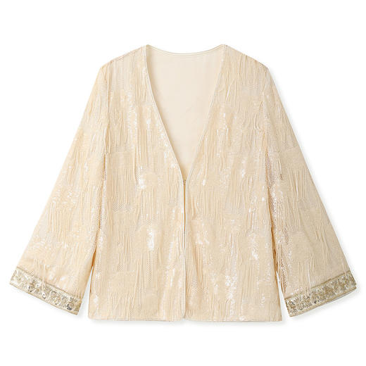 SS N7051新中式刺绣流苏v领上衣国风气质外套 商品图4