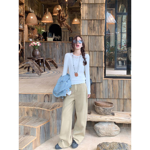 <曾小咸推荐>现货秒杀 ！微信超特价！领边拼接蕾丝长袖打底衫 日常129.99 立减70 秒杀59.99！！ 商品图4