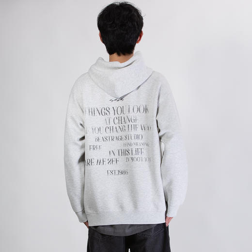 DRONKOO 2025 连帽前后多排字母印花微阔中厚卫衣 商品图4