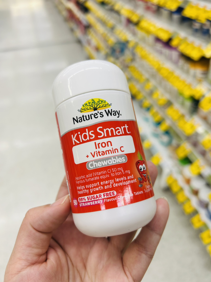 Nature‘s Way佳思敏儿童铁片vc草莓味贫血气色好50粒