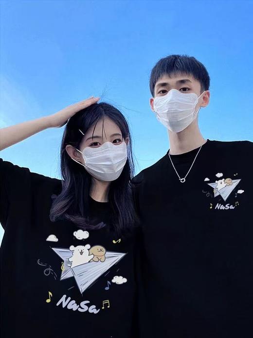 【YW】无忧购韩系ins百搭休闲卡通印花180g纯棉情侣短袖T恤（截单后3-5天发货) 商品图8