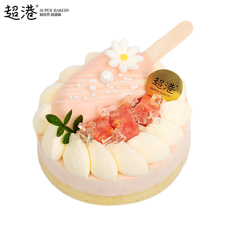 樱花粉桃慕斯蛋糕