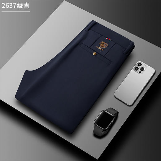 罗蒙男士春秋休闲裤直筒修身显瘦男长裤通勤商务西裤弹力舒适职场男裤 商品图3