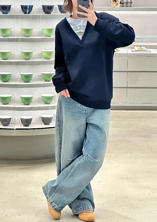 中性款棉质假两件印花刺绣卫衣014 商品图4