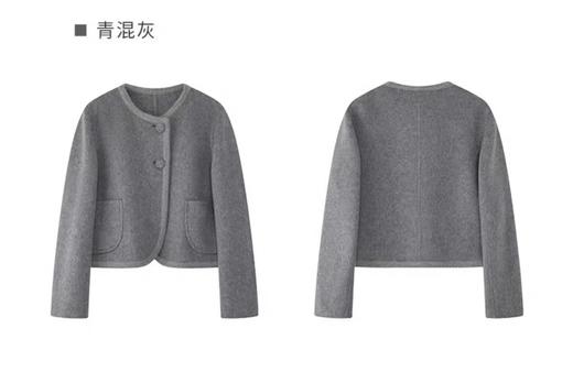【高端系列】手工定制3100款驼绒➕桑蚕丝➕羊毛针织包边圆领小香风短款双面尼外套-喜出 商品图6
