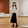 小香风名媛气质收腰套装裙2025秋季新款法式翻领上衣丝绒长裙LSNY2465 商品缩略图3