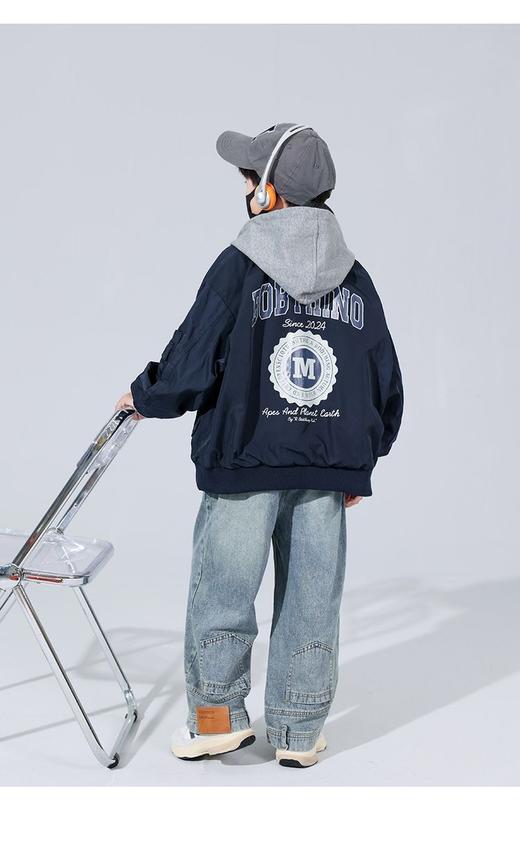 点此购买 120-170儿童春秋季假两件连帽外套 xb 328079 商品图3