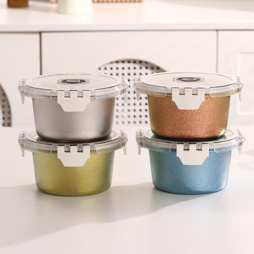 【纯钛圆形保鲜盒】食品级全钛保鲜盒圆形带盖密封家用冰箱收纳盒小容量防漏两用 商品图8