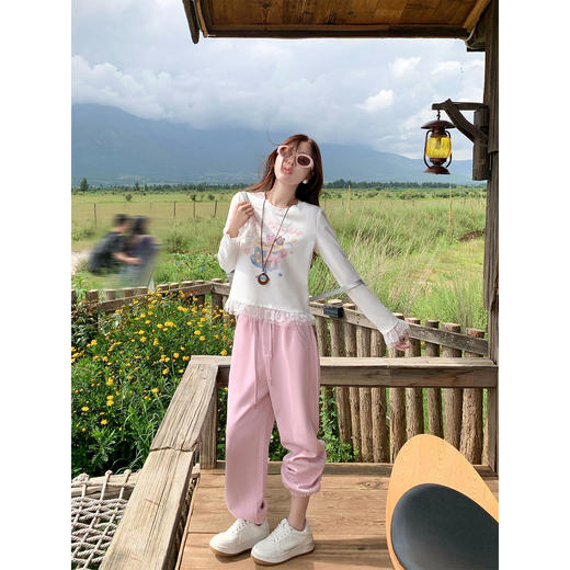 <曾小咸推荐>3.20现货秒杀 ！微信超特价！卡通印花拼接蕾丝边T恤 日常149.99 立减90 秒杀59.99！！ 商品图4