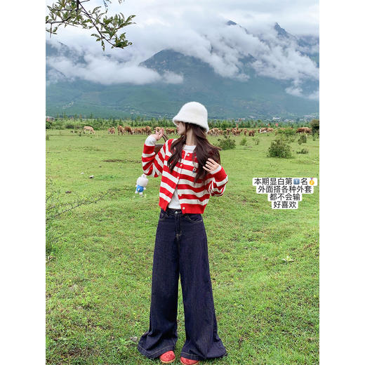 <曾小咸推荐>3.21现货秒杀 ！微信超特价！韩系红白条纹毛衣 日常179.99 立减90 秒杀89.99！！ 商品图2