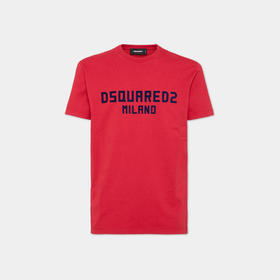 DSQUARED2 男士字母徽标印花棉质圆领短袖T恤 红色 S74GD1418 D20020 966