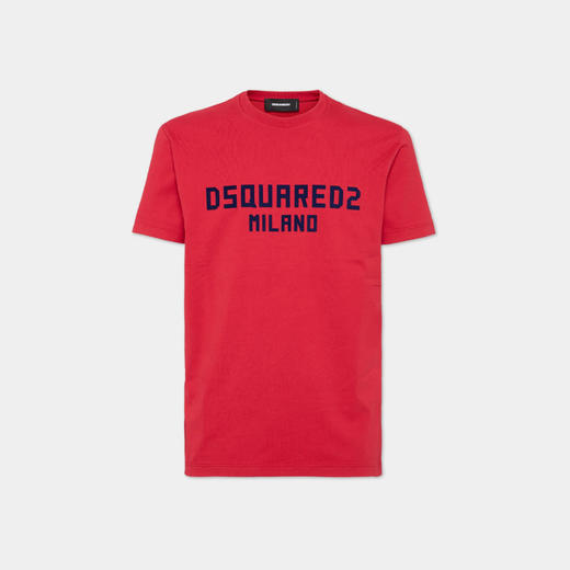 DSQUARED2 男士字母徽标印花棉质圆领短袖T恤 红色 S74GD1418 D20020 966 商品图0