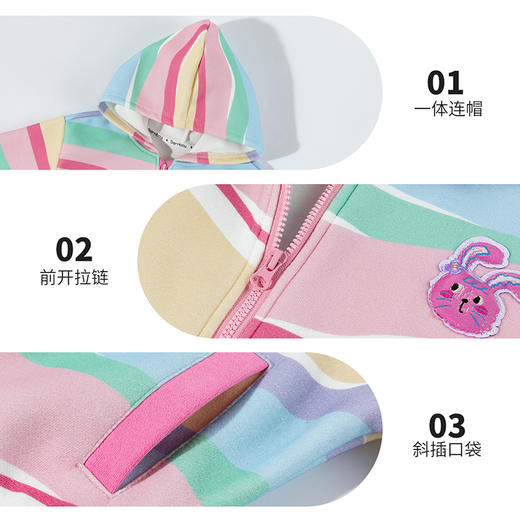 贝贝怡女童外套25春秋新款儿童连帽上衣秋装运动卫衣柔软休闲外套ZB3ES062 商品图8